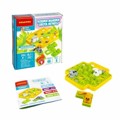 Игра настольная логическая с т.з.Bondibon "КОШКИ-МЫШКИ. ОХОТА ИГРАТЬ"
